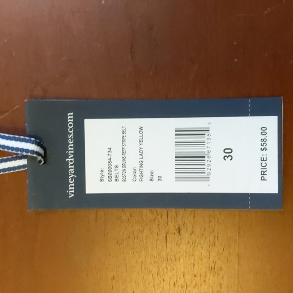 Men's 30 Vineyard Vines Boston Bruins Belt - Picture 9 of 9